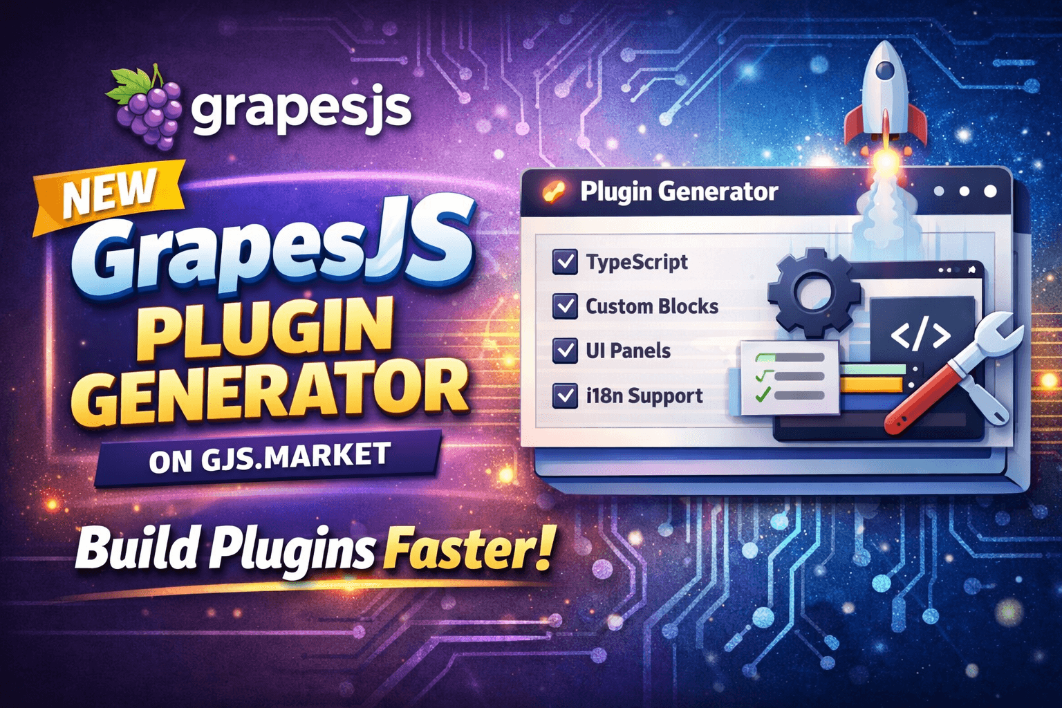 🚀 पेश है नया GrapesJS प्लगइन जेनरेटर GJS.Market