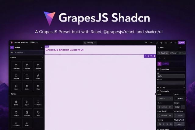 GrapesJS Shadcn