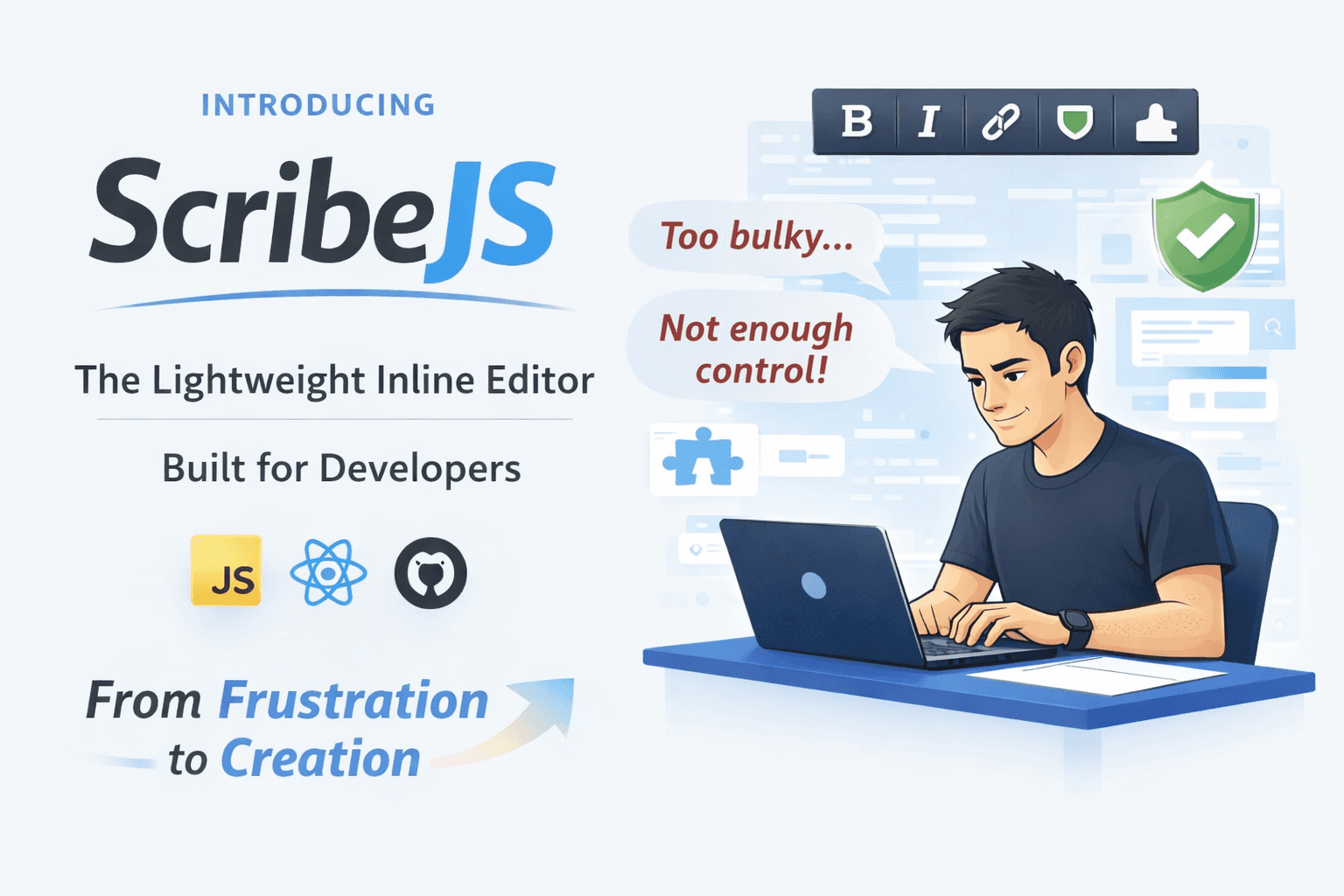 ScribeJS: लाइटवेट इनलाइन रिच टेक्स्ट एडिटर