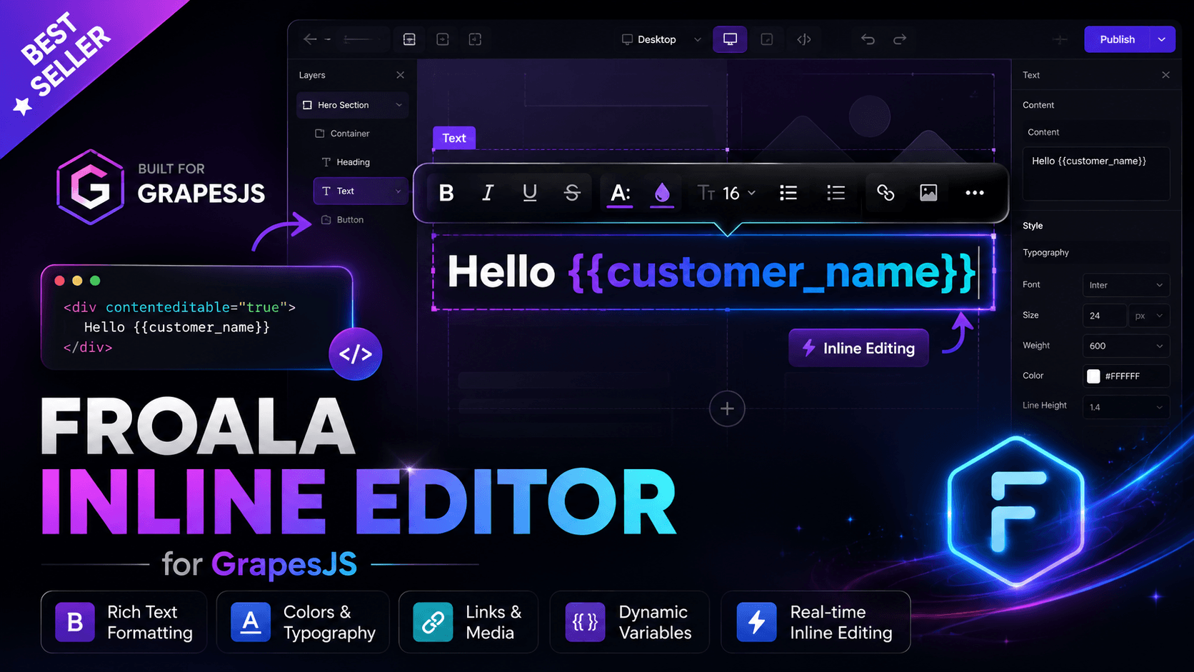 Froala Inline Text Editor