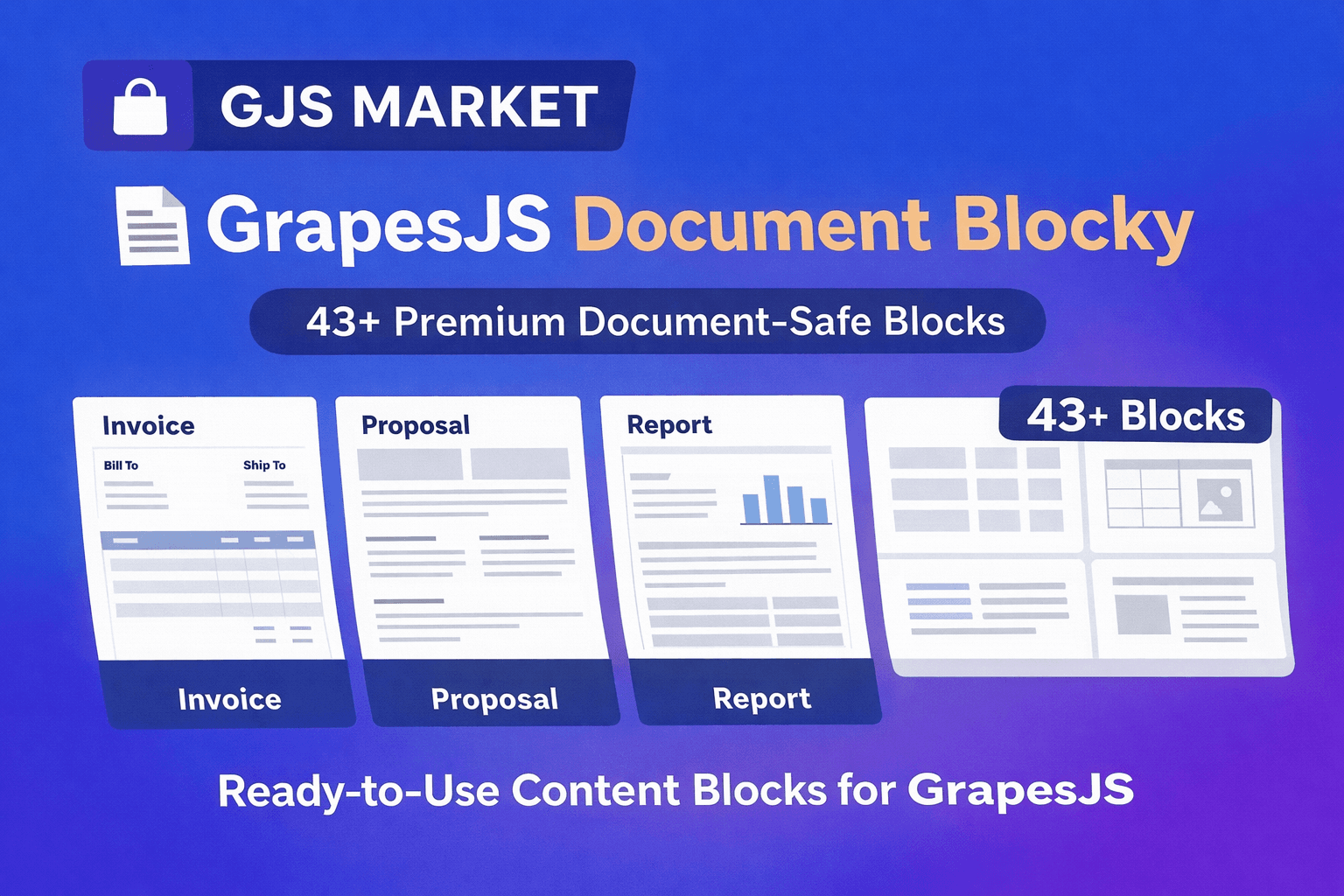 GrapesJS दस्तावेज़ ब्लॉकी - ड्रैग-एंड-ड्रॉप आसानी के साथ व्यावसायिक दस्तावेज़ बनाएं